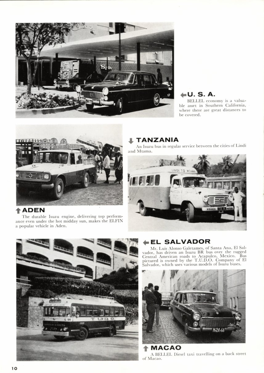 Isuzu Times No 21 corporate magazine - Jan-March 1965 - English language - 10 pages - 10 - Bellels & trucks oveseas.jpg