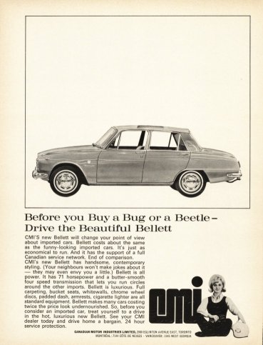 1965 Isuzu Bellett 1500 LHD advertisement from Canada Track & Traffic - October 1965.jpg