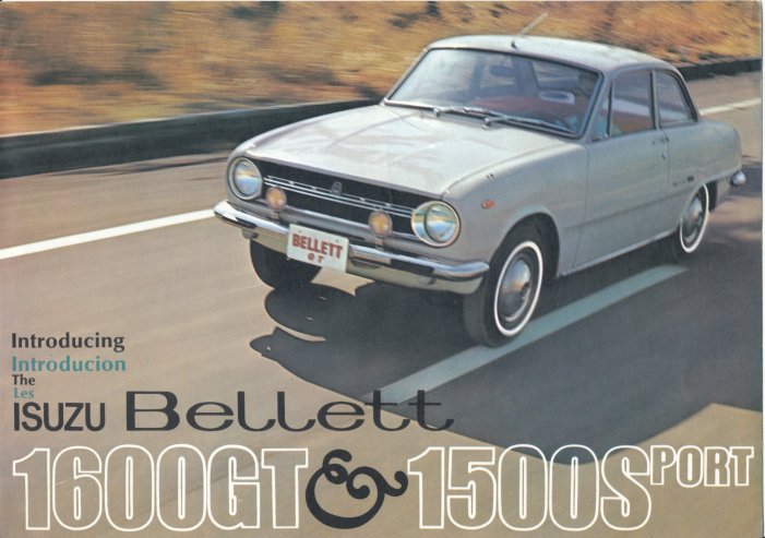 1967 Isuzu Bellett 1600GT and 1500S CMI LHD brochure - 4-pages - 01.jpg