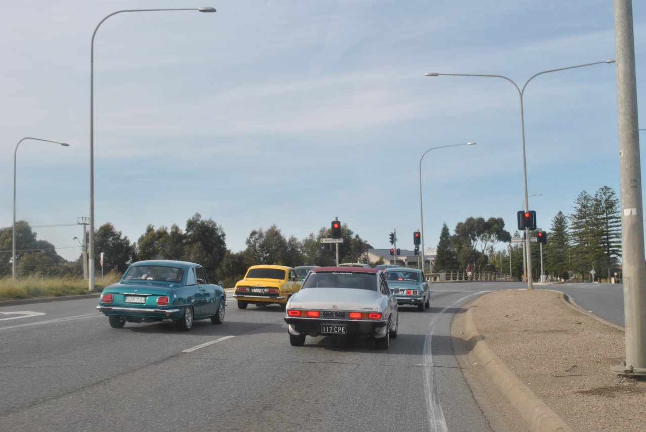 10 - Tapleys Hill Road - Ray and Ruby's 117 Coupe, Russell's Bellett GT, Greg's GT and Geoff's GT.JPG