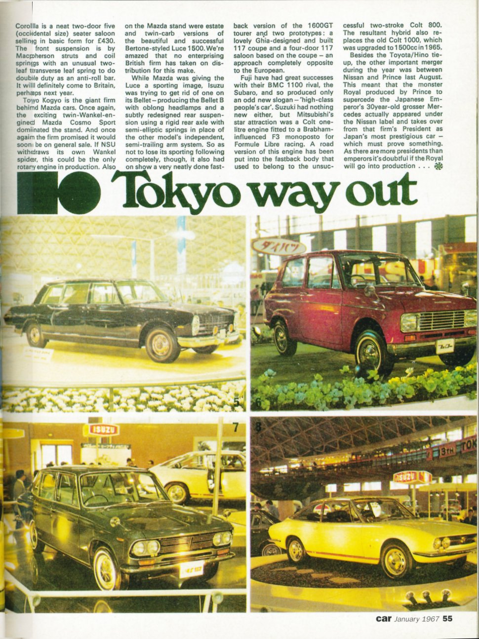 1967 - 01 - Tokyo Motor Show - 02 - Crown, Fellow, Florian and 117 Coupe.jpg