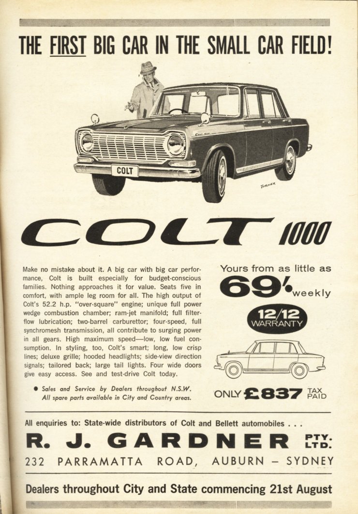 1964 - 08 - Wheels Magazine - Colt advertisement.jpg