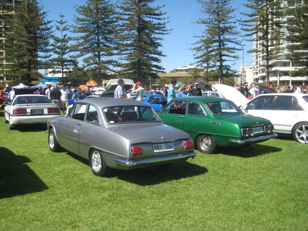 Isuzu Bellett line-up - 09 - George's GT and Dave's GTR.JPG