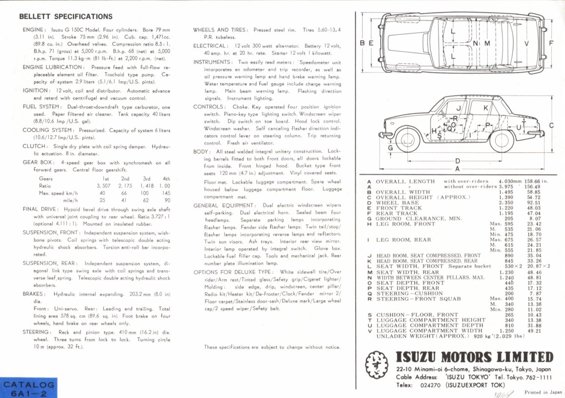1967 Isuzu Bellett 1500 LHD brochure - English - 8-pages - 08.jpg
