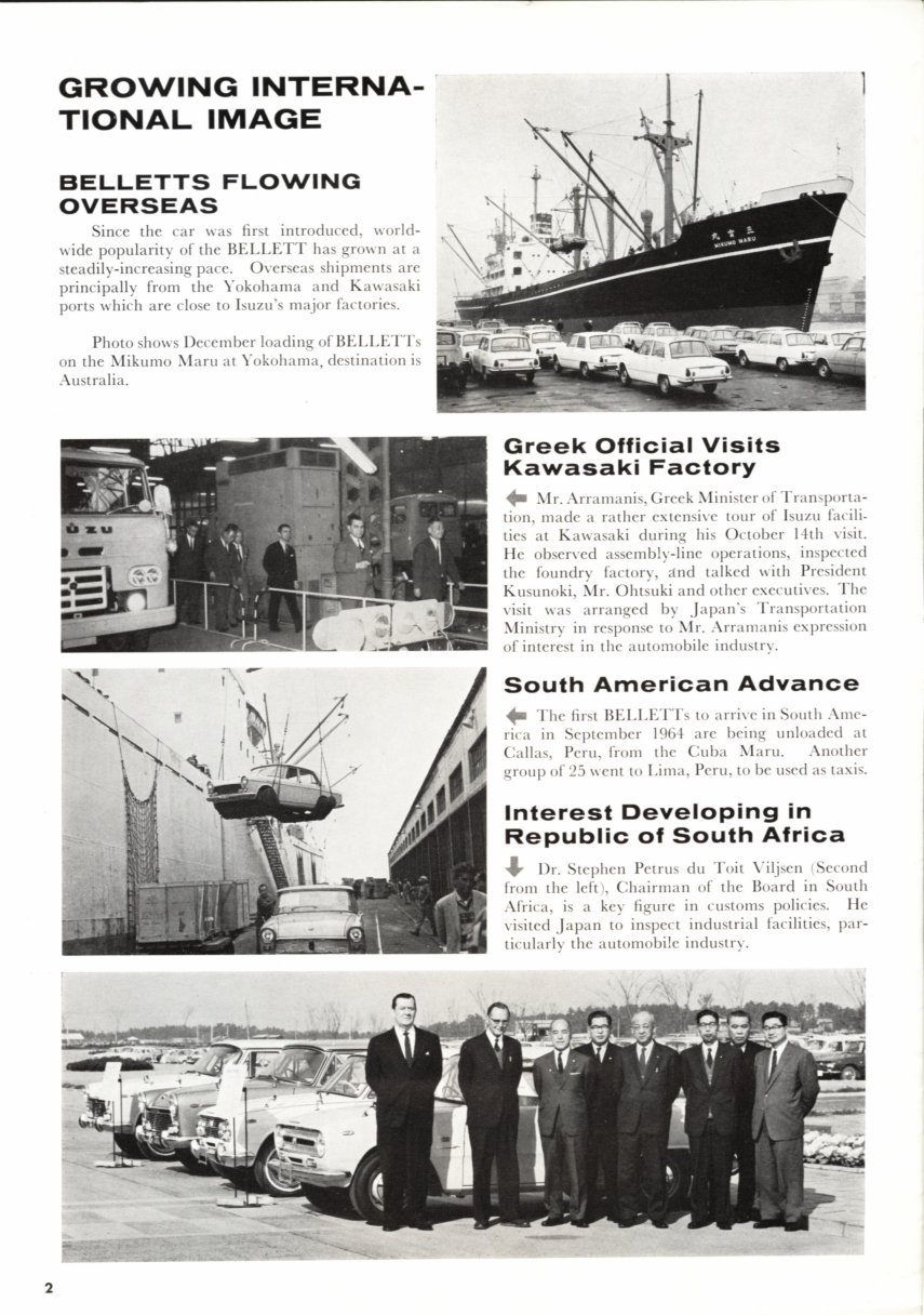 Isuzu Times No 21 corporate magazine - Jan-March 1965 - English language - 10 pages - 02 - Belletts going to Australia.jpg