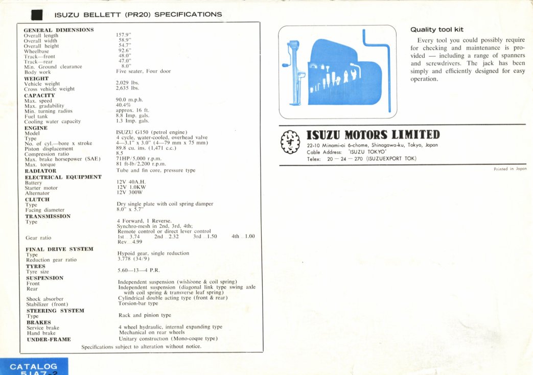 1965 Isuzu Bellett 1500 brochure - Australian - single sheet, 6 panels - panel 06.jpg