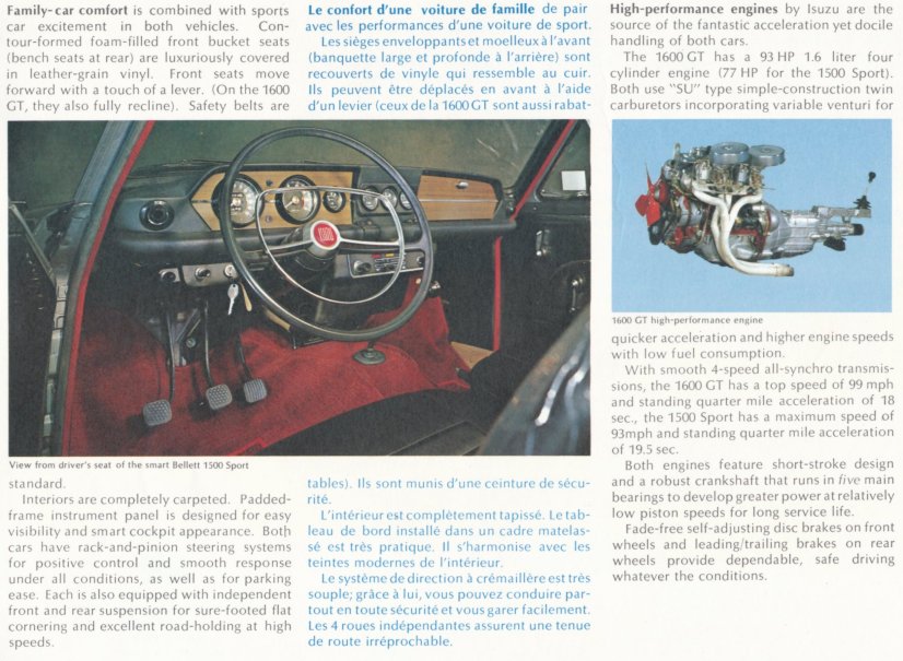 1967 Isuzu Bellett 1600GT and 1500S CMI LHD brochure - 4-pages - 03 - English detail.jpg