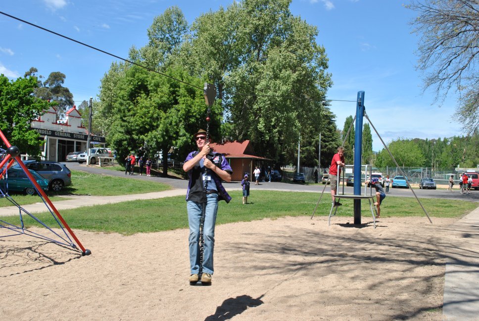 20 October - 26 - Candelo - Stickman on the flying fox.JPG