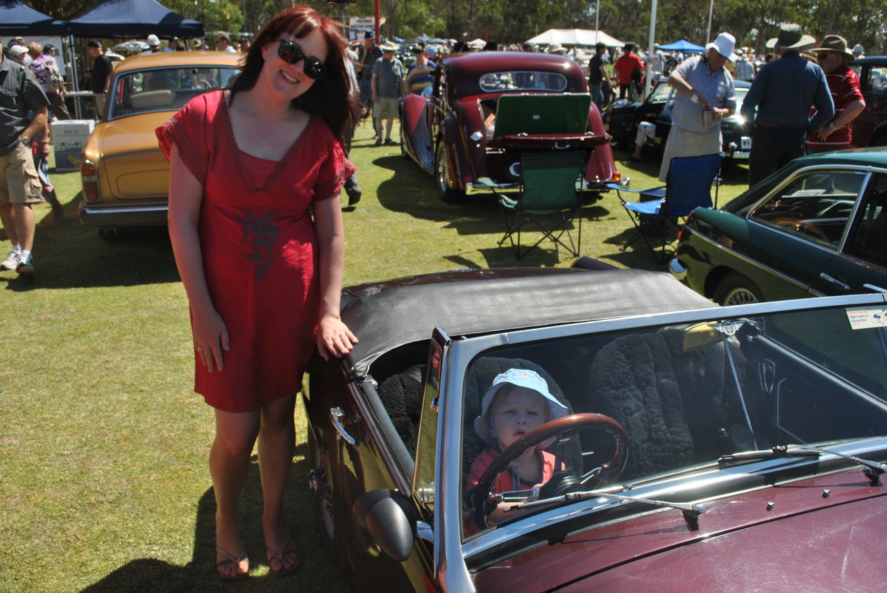 MG Midget - Sarah's old car - 04 - with Sarah and Joseph.JPG